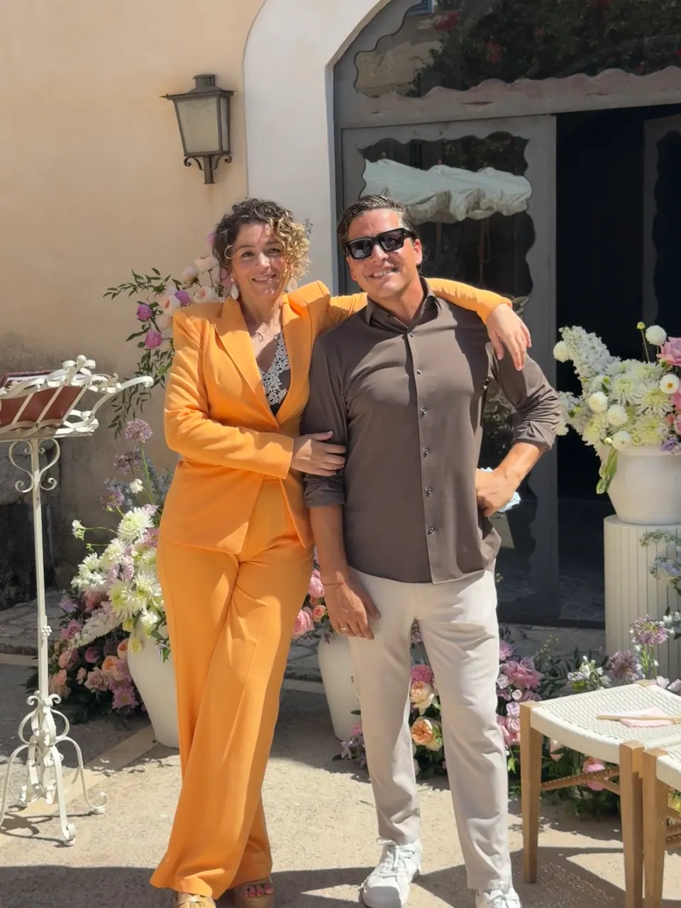Ximena Paula Barbano with Alex from The Brandners, outdoors